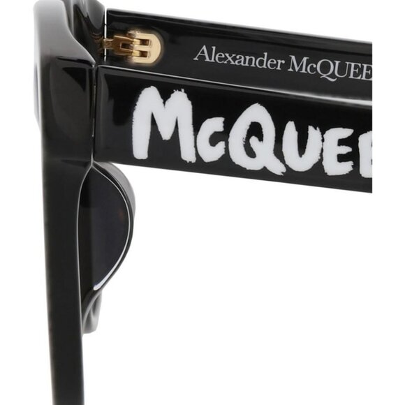 Alexander McQueen Womens Square/Rectangle Black Black Grey Fashion Designer - Picture 4 of 4